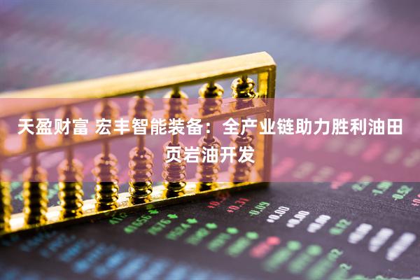 天盈财富 宏丰智能装备：全产业链助力胜利油田页岩油开发